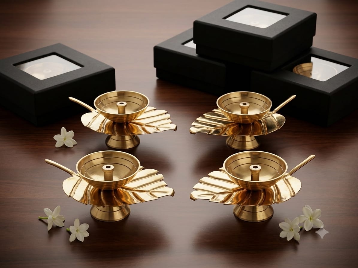 Handmade brass Diya for pooja and gifting
